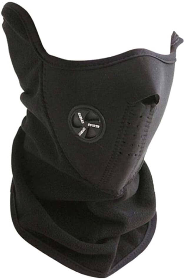 AKSMIT Black Solid Fleece Bike Face Cover Free