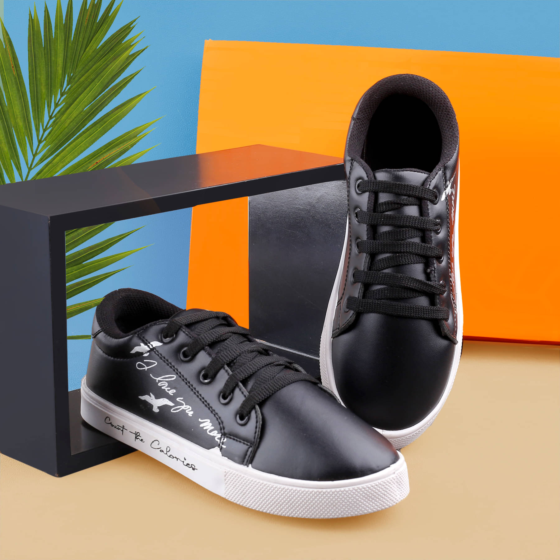     			Aroom Black Women's Sneakers