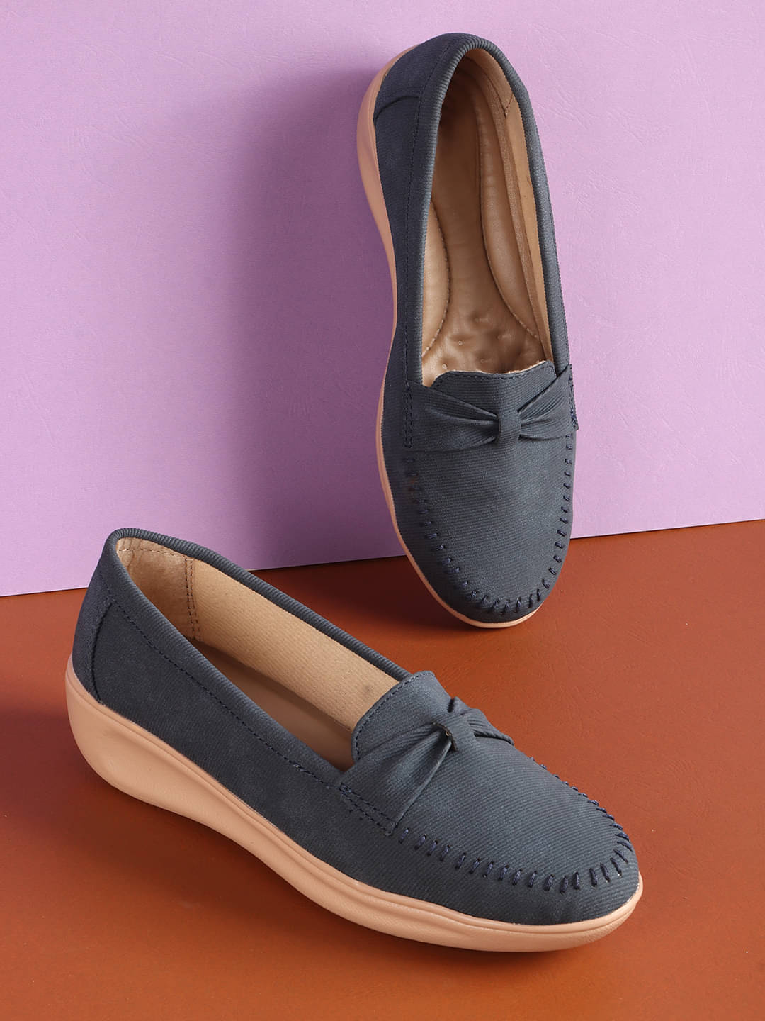     			Aroom Blue Women's Loafers