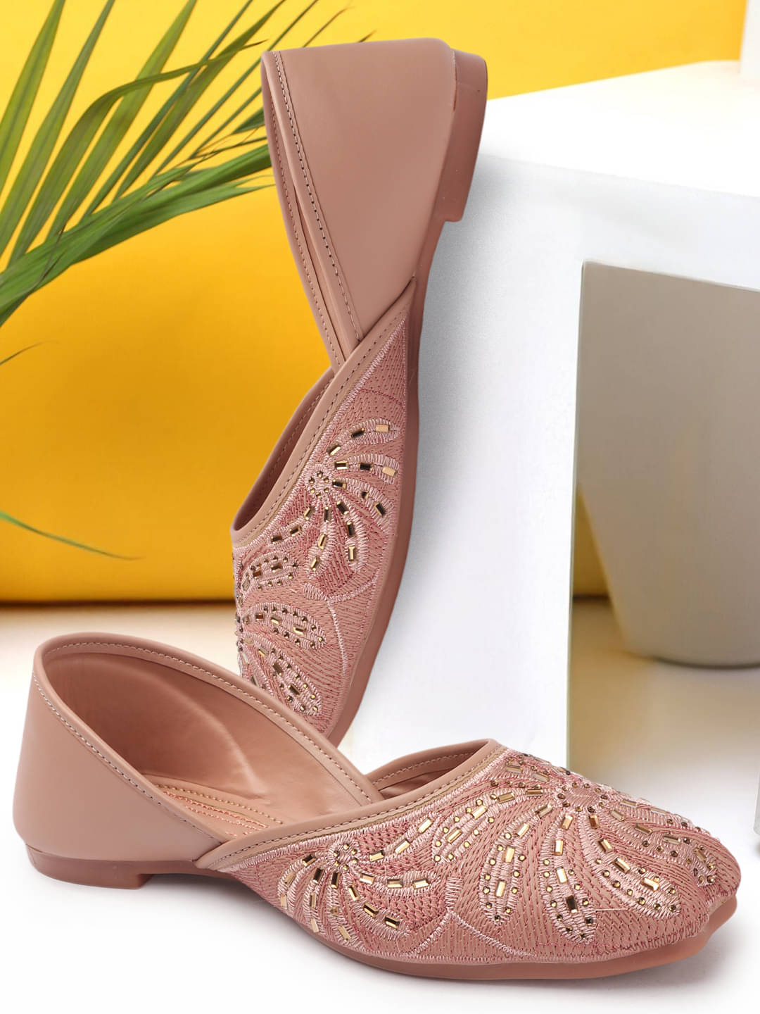 Aroom Peach Women's Ethnic Ballerinas Aroom Peach Women's Ethnic Ballerinas