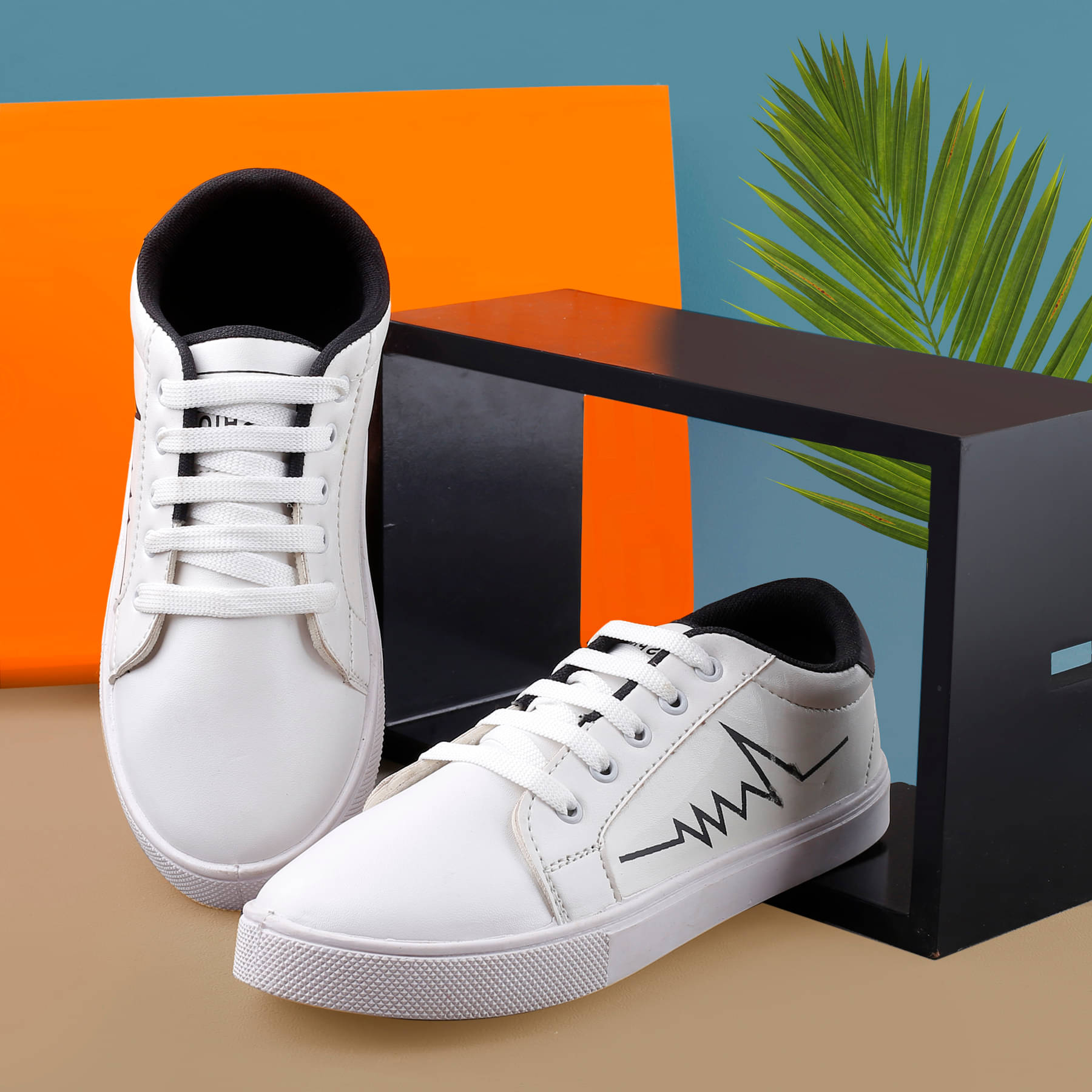    			Aroom White Women's Sneakers
