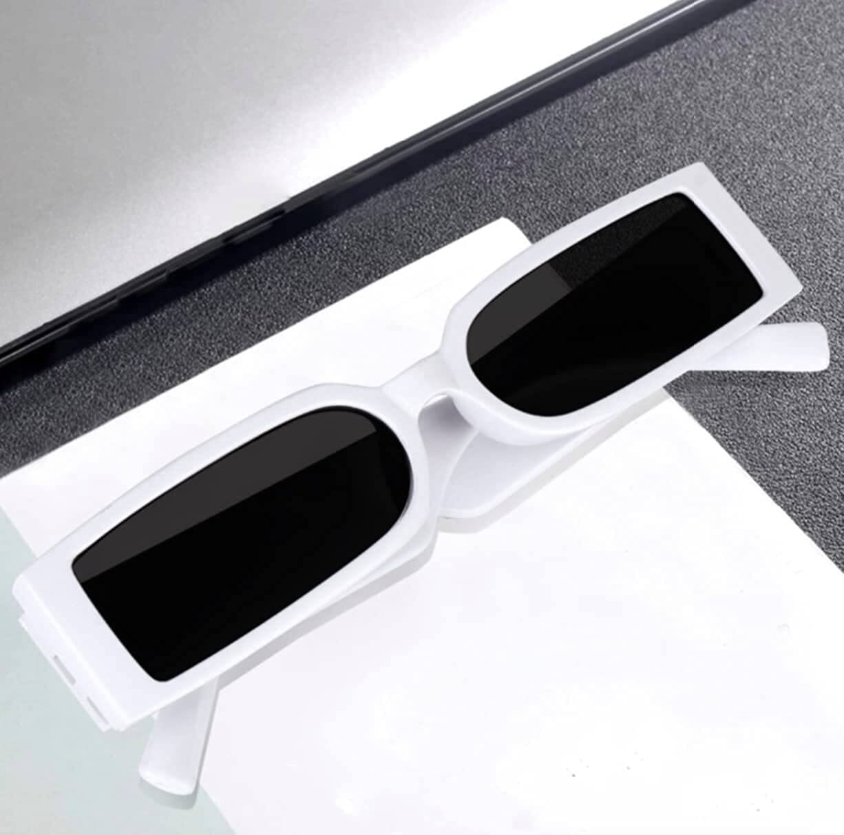 Ashru White Rectangular Sunglasses ( Pack of 1 ) Ashru White Rectangular Sunglasses ( Pack of 1 )