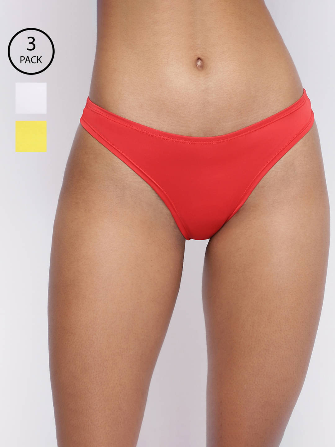     			BASIICS By La Intimo Pack of 3 Polyester Thongs For Women ( Multi Color )