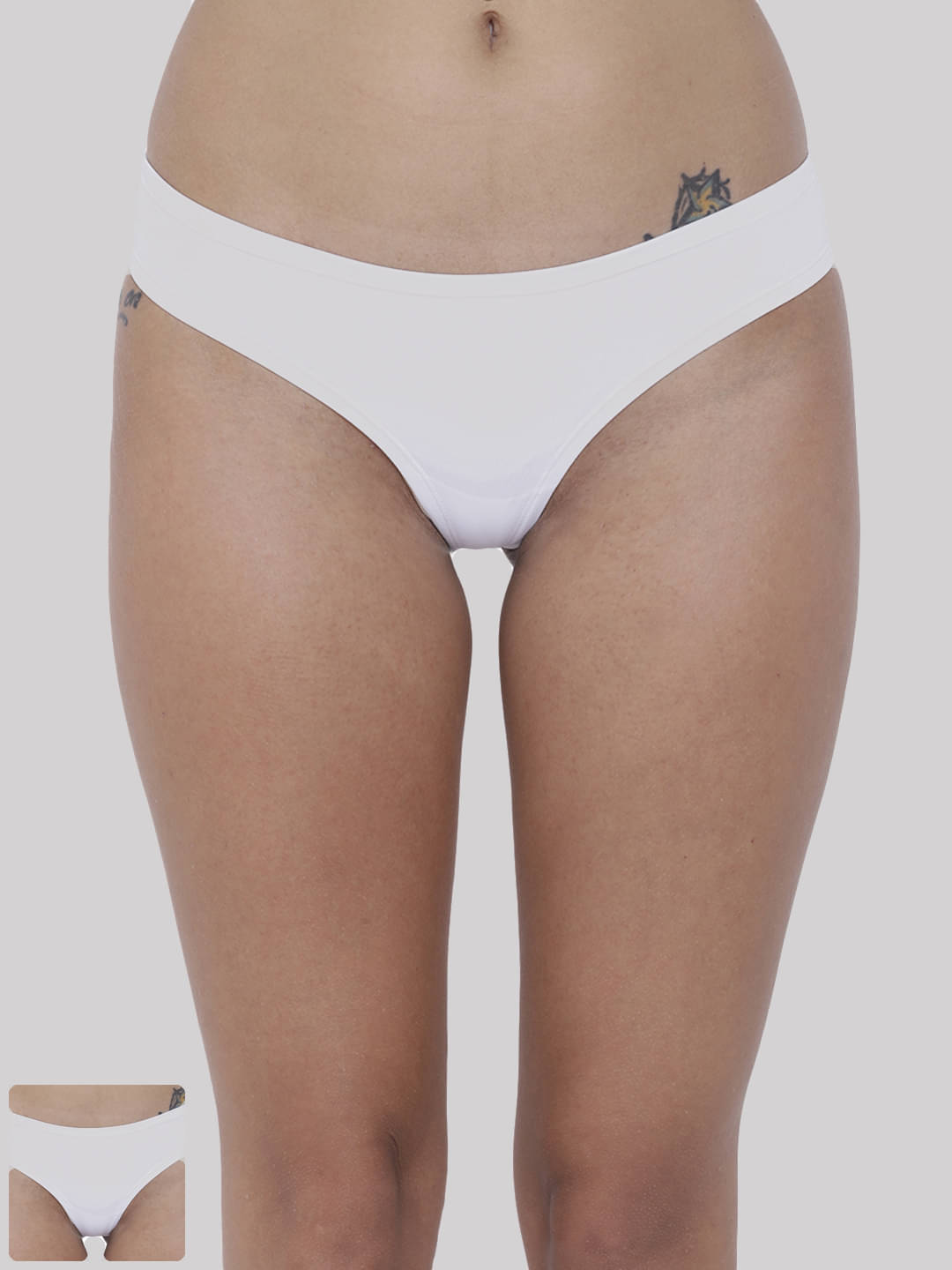 BASIICS By La Intimo Pack of 2 Polyester Briefs For Women ( White ) BASIICS By La Intimo Pack of 2 Polyester Briefs For Women ( White )