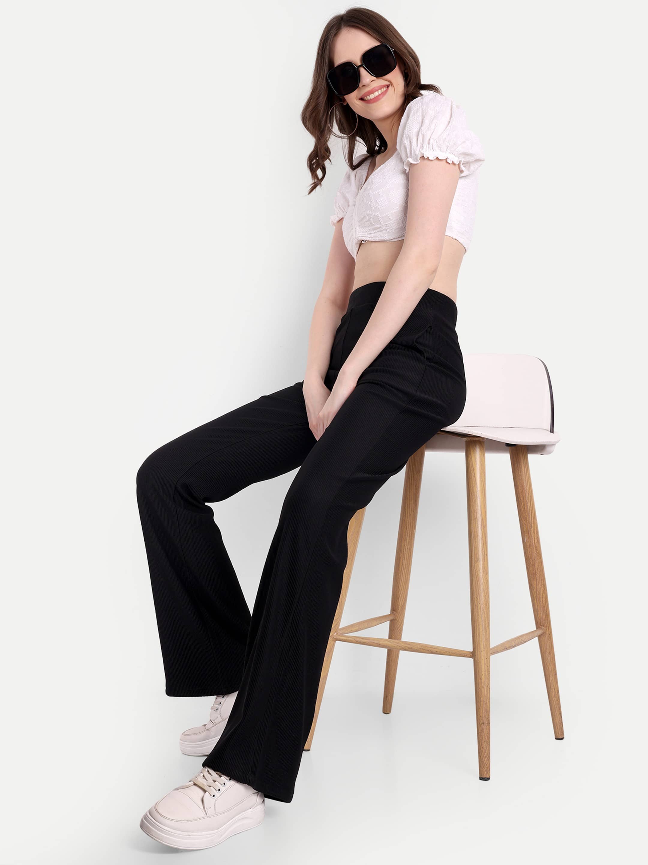 Broadstar Pack of 1 Corduroy Bootcut Women's Bootcut Pants ( Black ) - Trousers | Buy online on ZillyBuy