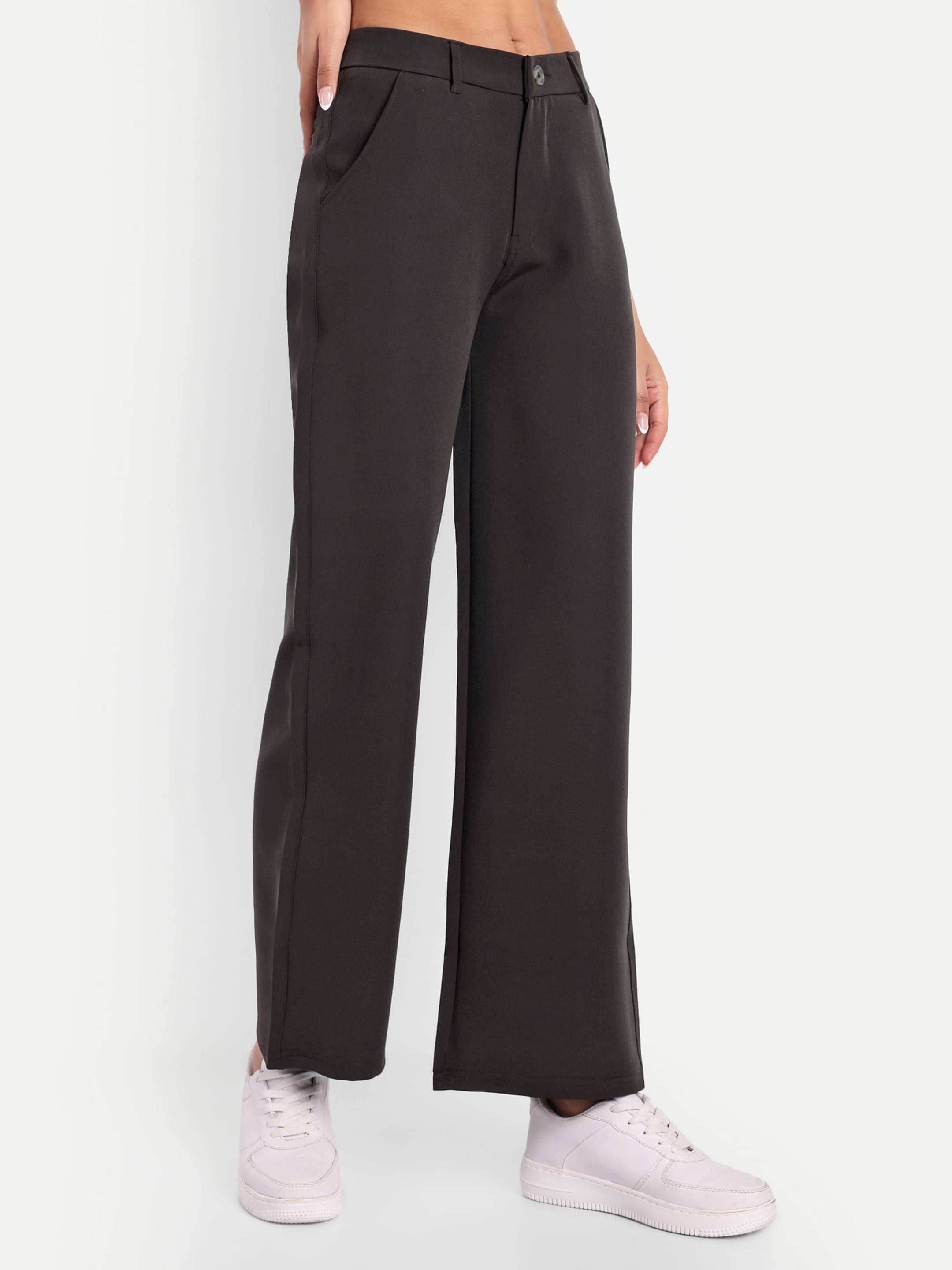     			Broadstar Pack of 1 Polyester Straight Women's Casual Pants ( Coffee )
