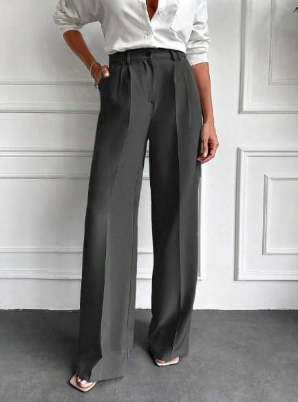     			Broadstar Pack of 1 Polyester Baggy Women's Casual Pants ( Dark Grey )
