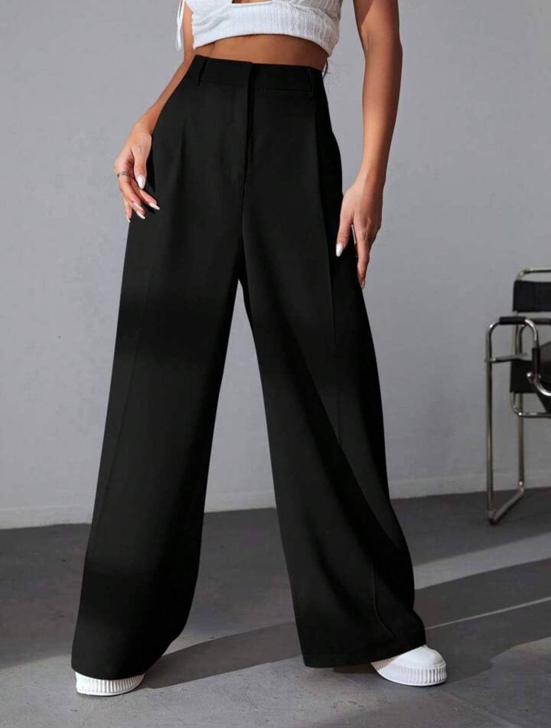     			Broadstar Pack of 1 Polyester Baggy Women's Casual Pants ( Black )