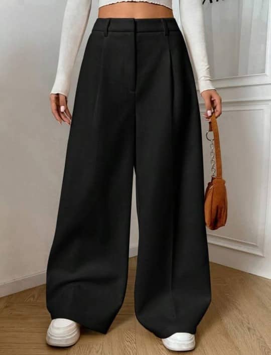 Broadstar Pack of 1 Polyester Baggy Women's Casual Pants ( Black ) - Trousers | Buy online on ZillyBuy
