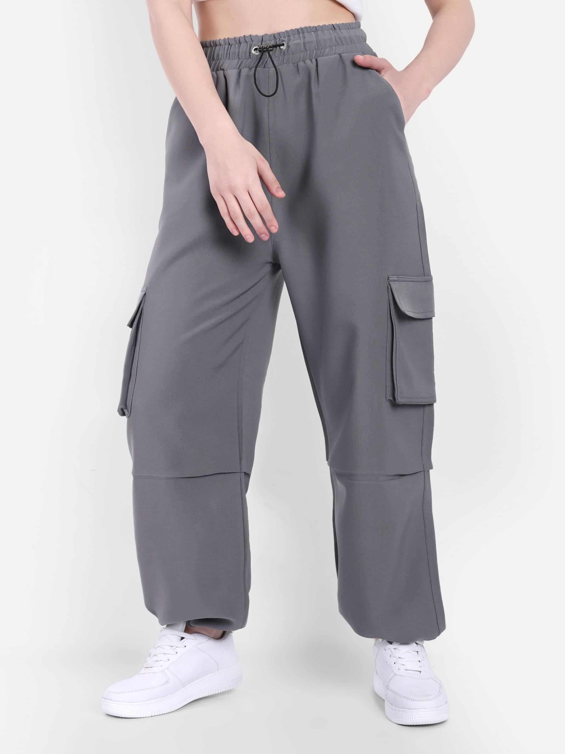     			Broadstar Pack of 1 Polyester Baggy Women's Cargo Pants ( Dark Grey )