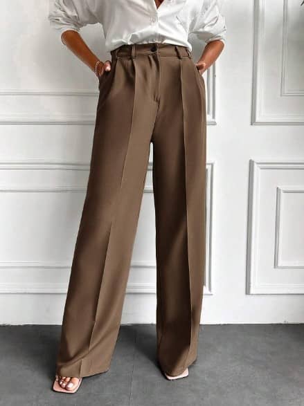 Broadstar Pack of 1 Polyester Baggy Women's Casual Pants ( Brown ) - Trousers | Buy online on ZillyBuy