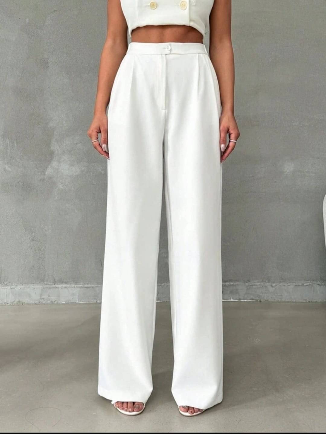     			Broadstar Pack of 1 Polyester Straight Women's Casual Pants ( White )