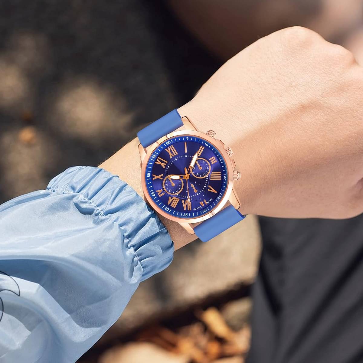     			Cosmic Blue Silicon Analog Womens Watch