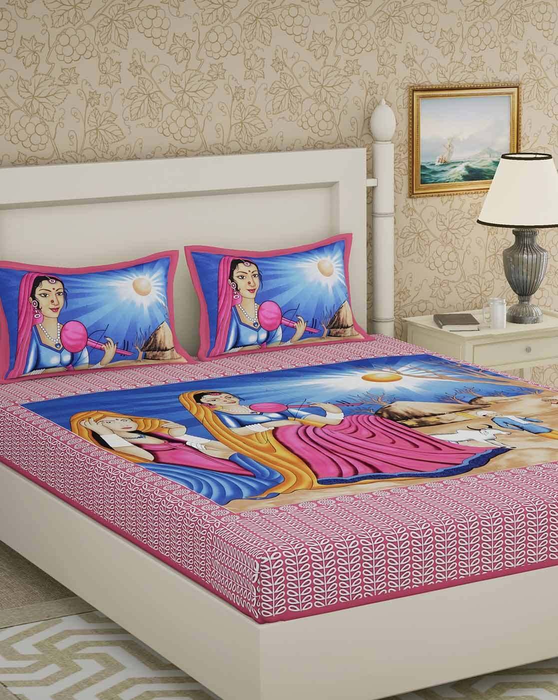     			DESHBANDHU DBK Cotton 1 Double Bedsheet with 2 Pillow Covers ( Pink )