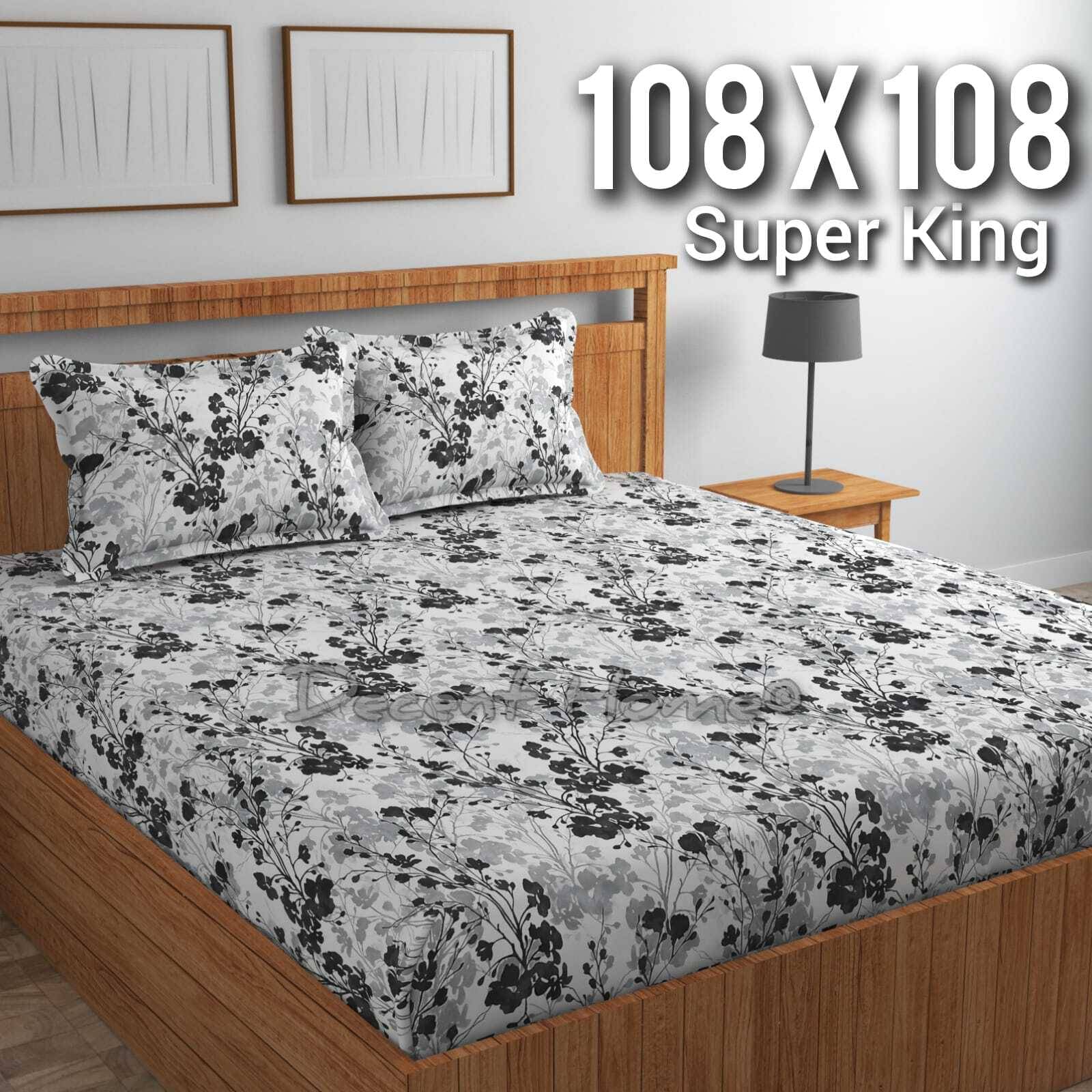 Decent Home Cotton 1 Double King Bedsheet with 2 Pillow Covers ( Black ) Decent Home Cotton 1 Double King Bedsheet with 2 Pillow Covers ( Black )