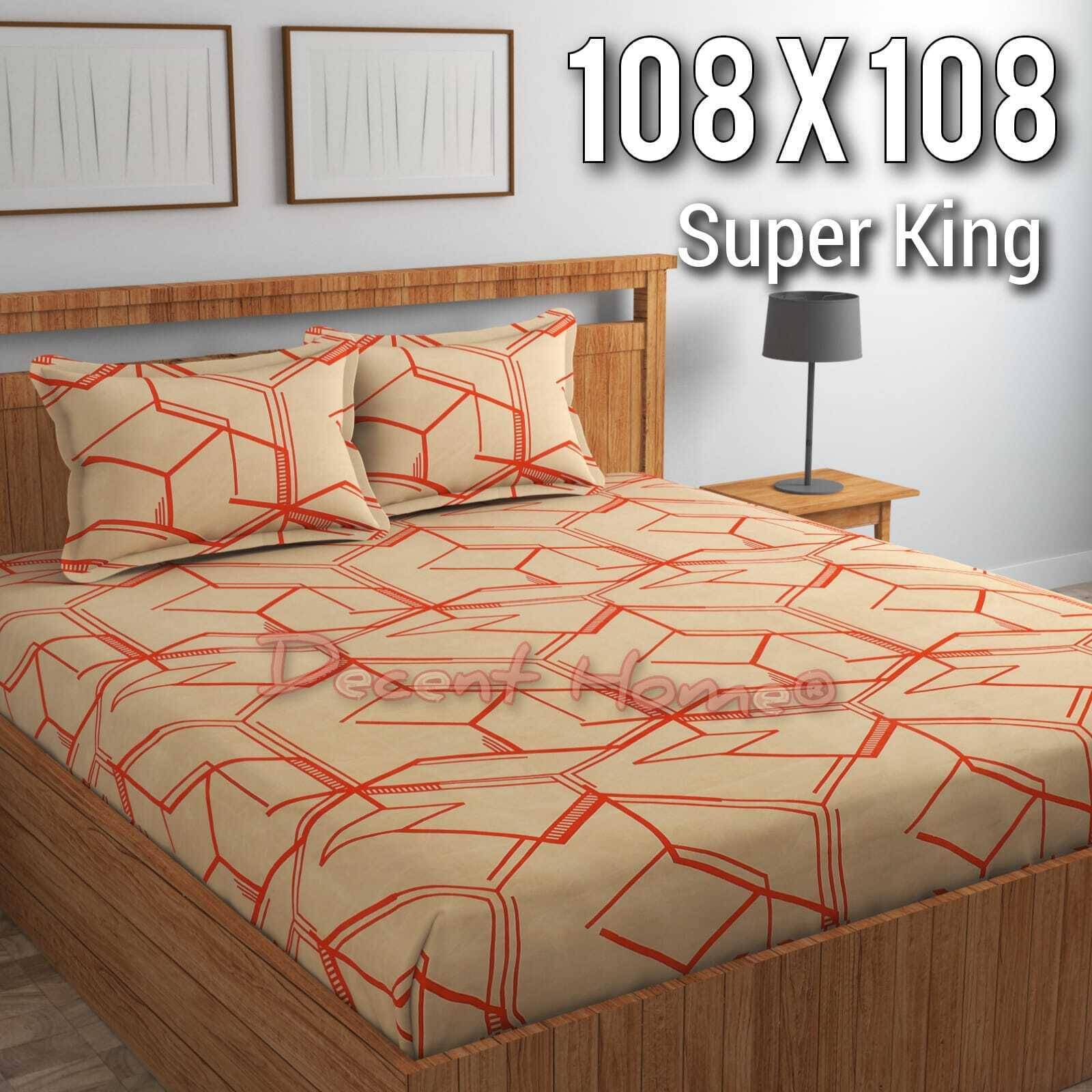    			Decent Home Cotton 1 Double King Bedsheet with 2 Pillow Covers ( Peach )