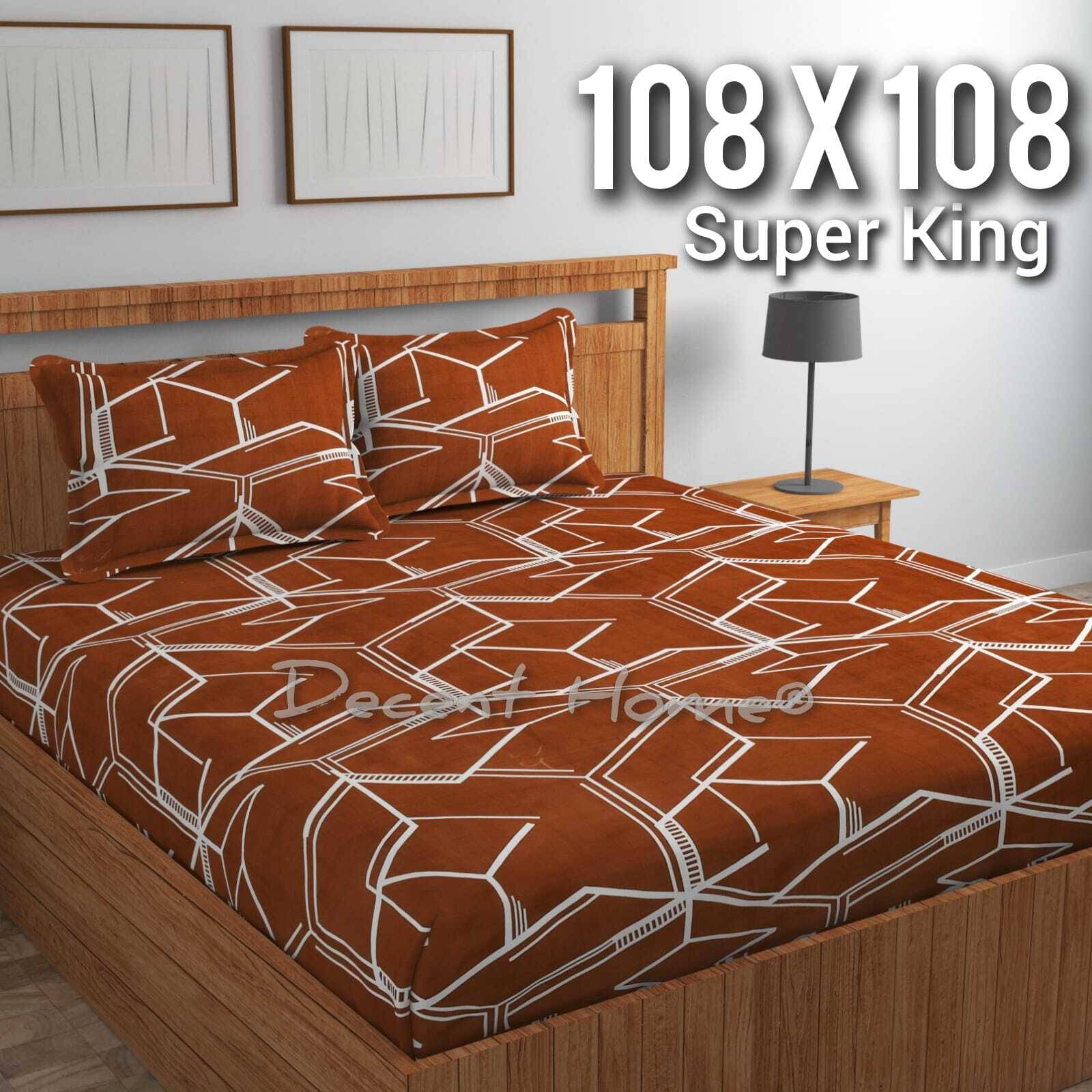     			Decent Home Cotton 1 Double King Bedsheet with 2 Pillow Covers ( Brown )