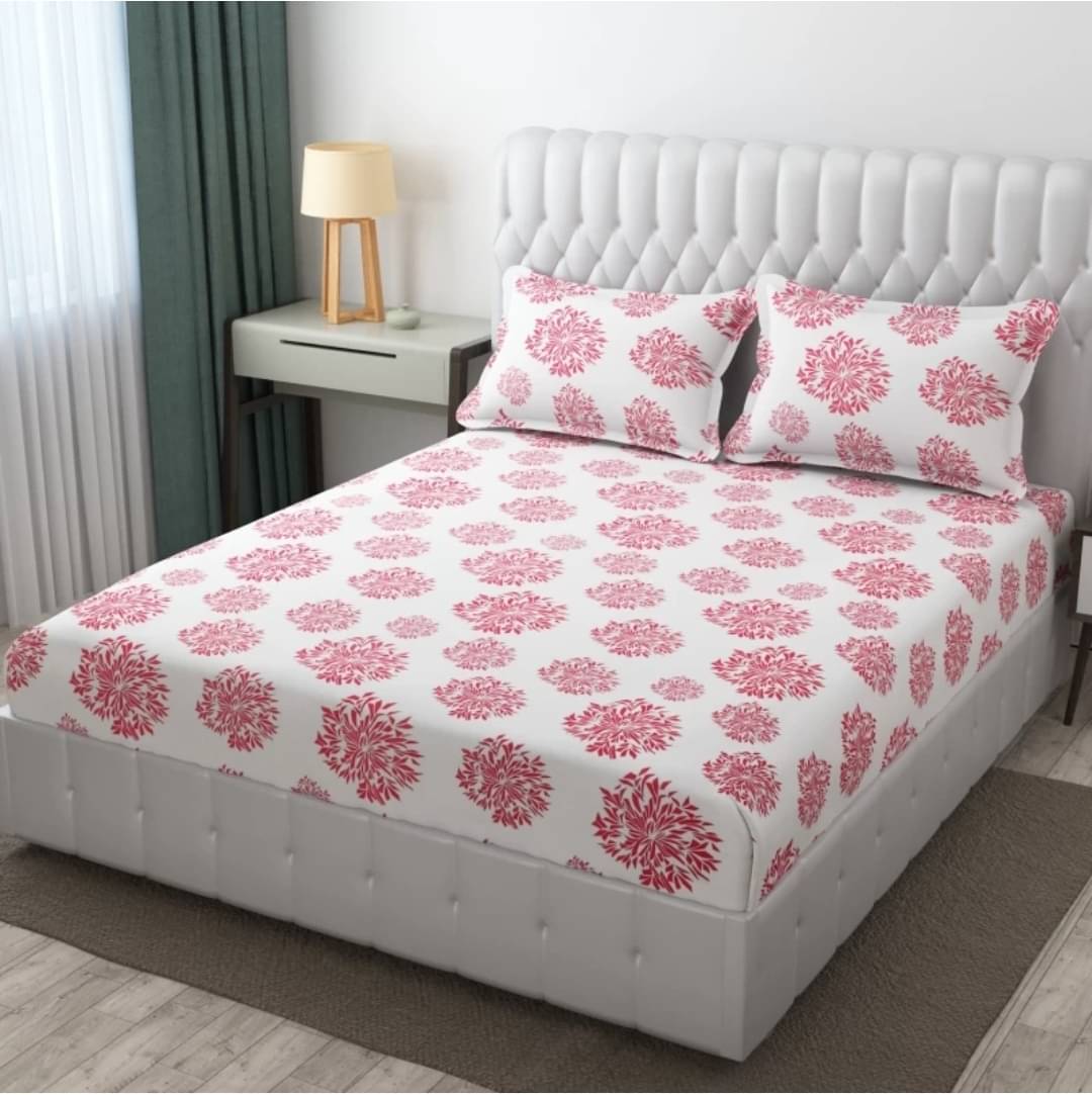     			Decent Home Cotton Abstract Printed Fitted ( Double Bed ) - Blue