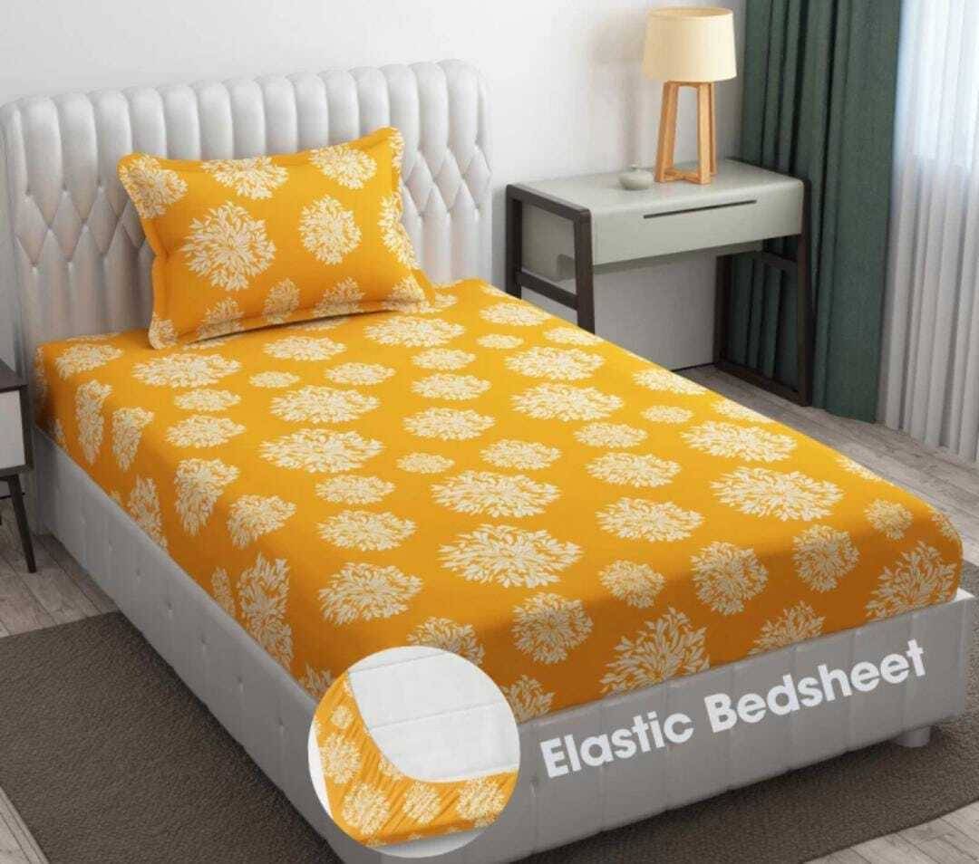     			Decent Home Cotton Abstract Printed Fitted ( Single Bed ) - Yellow