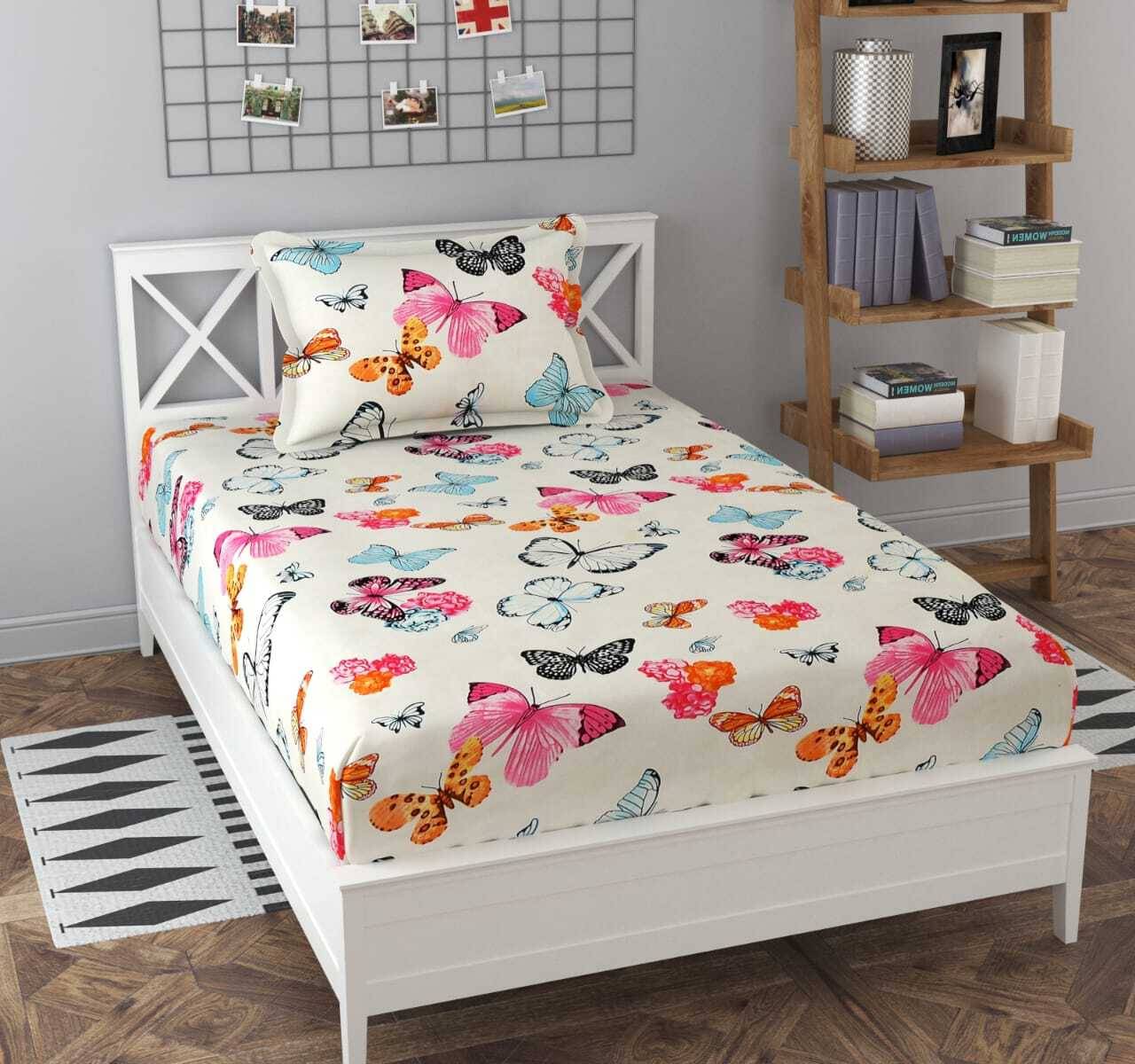     			Decent Home Cotton Abstract Printed Fitted ( Single Bed ) - Multi