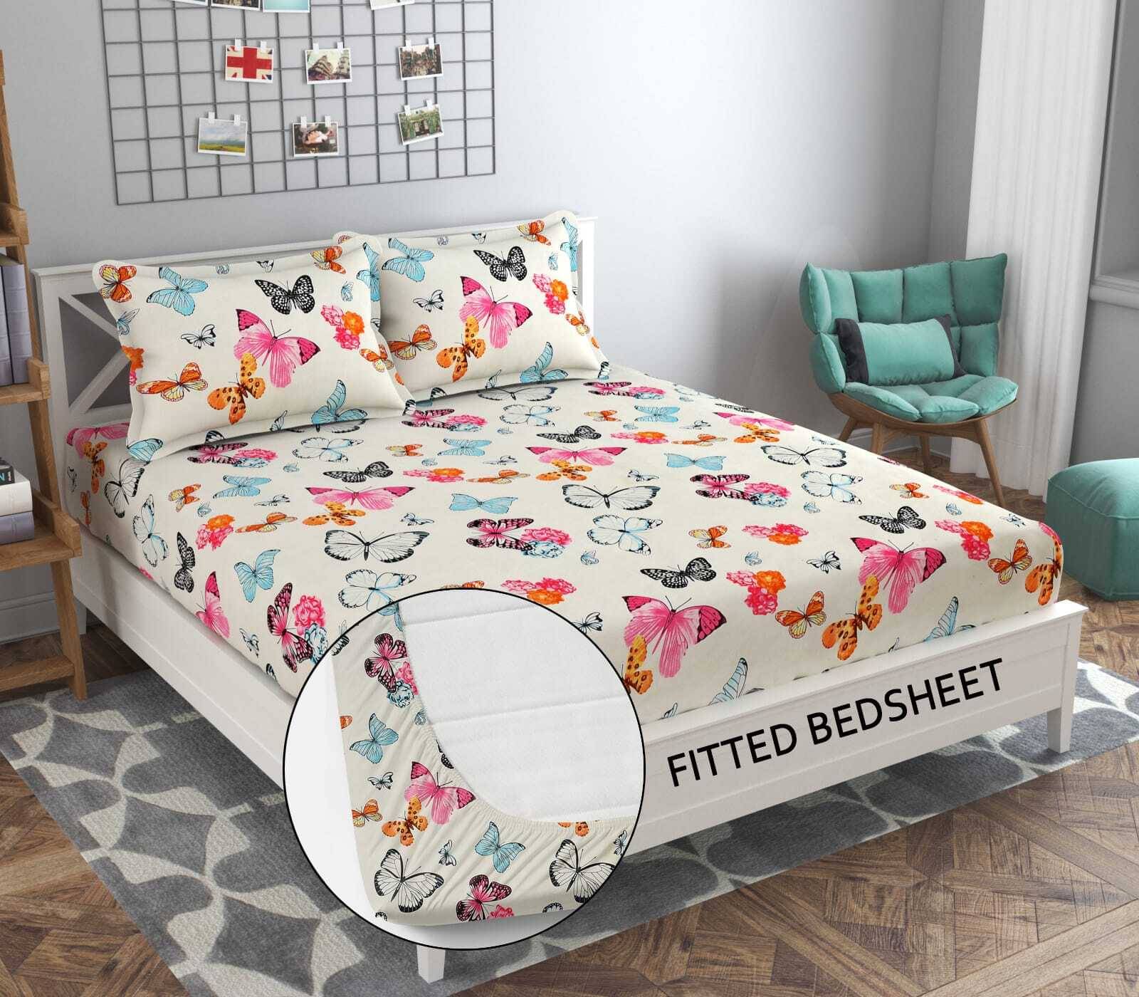     			Decent Home Cotton Abstract Printed Fitted ( Double Bed ) - Multi