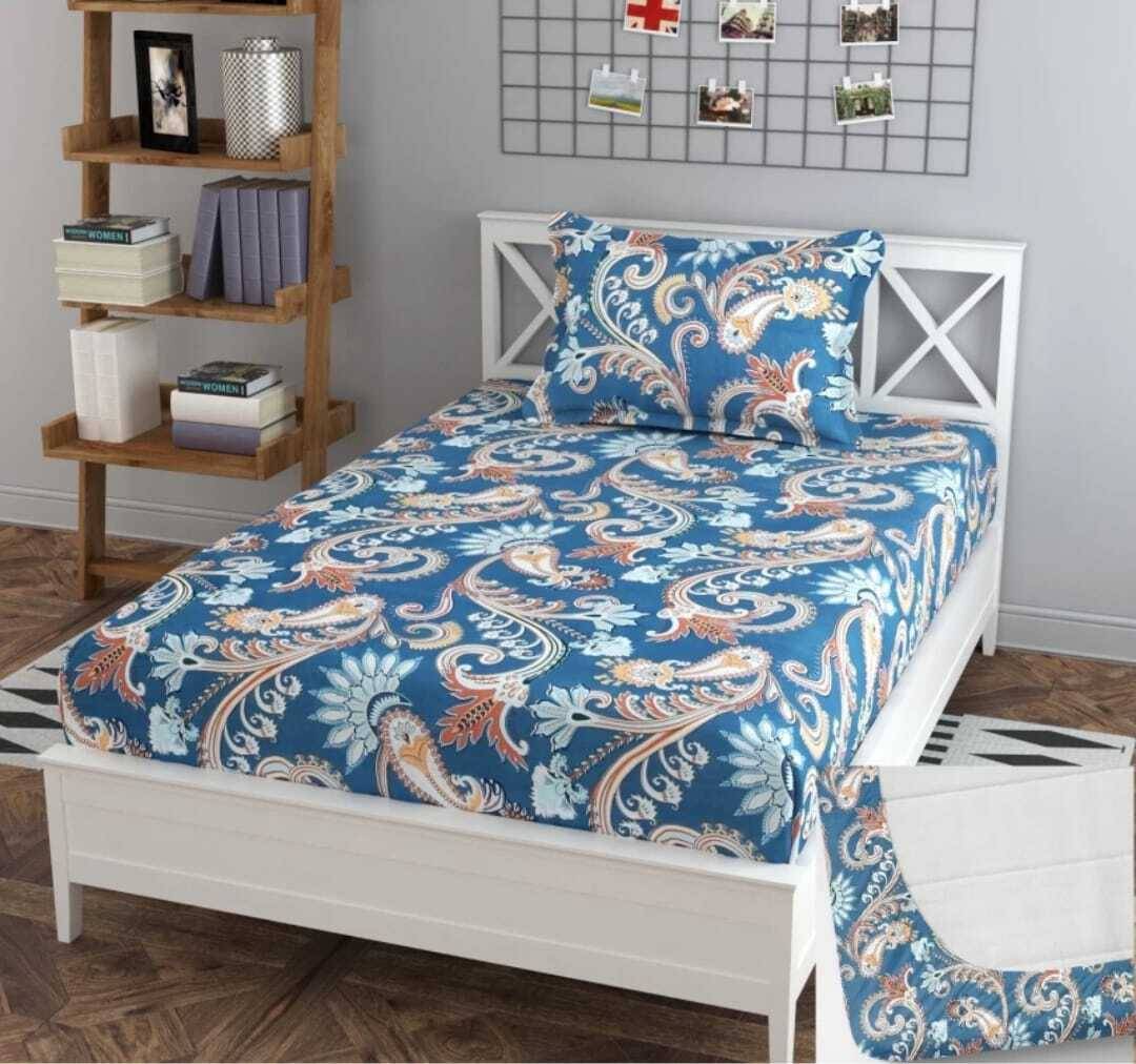     			Decent Home Cotton Abstract Printed Fitted ( Single Bed ) - Blue