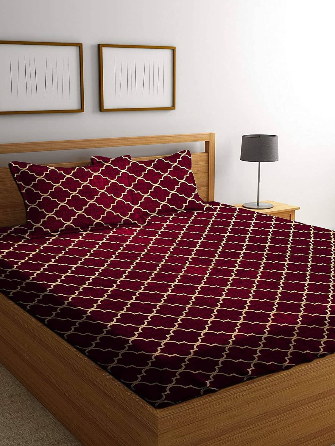 Decent Home Microfiber 1 Double Bedsheet with 2 Pillow Covers ( Maroon ) Decent Home Microfiber 1 Double Bedsheet with 2 Pillow Covers ( Maroon )