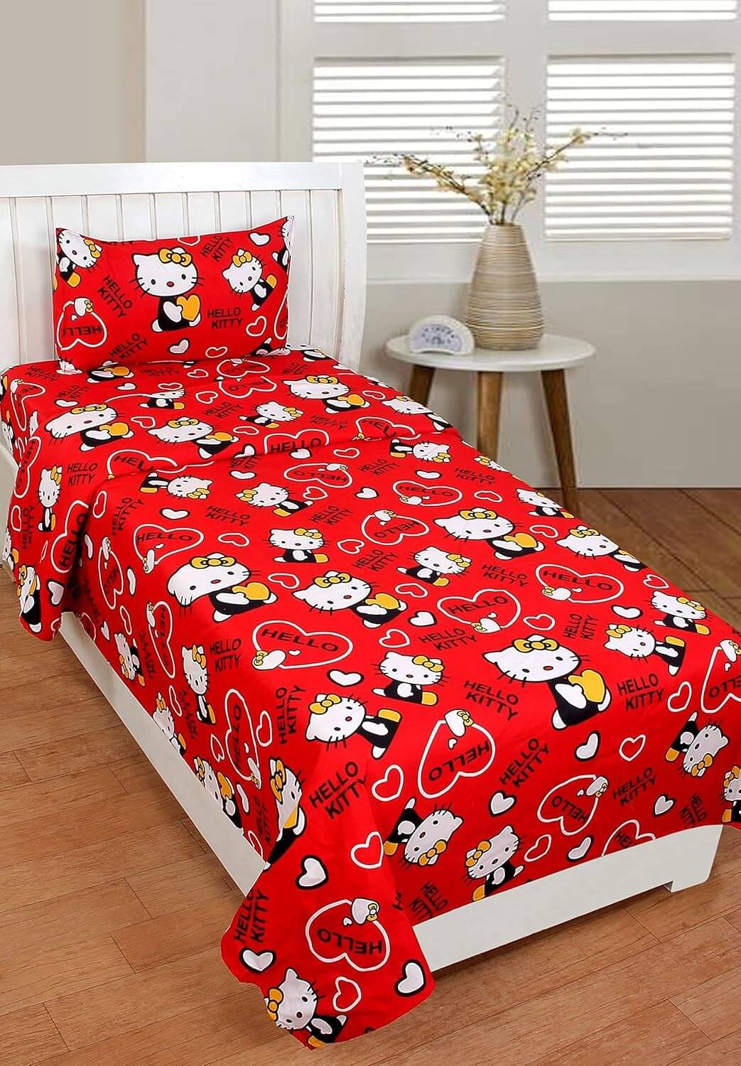 Decent Home Poly Cotton 1 Single Bedsheet with 2 Pillow Covers ( Red ) Decent Home Poly Cotton 1 Single Bedsheet with 2 Pillow Covers ( Red )