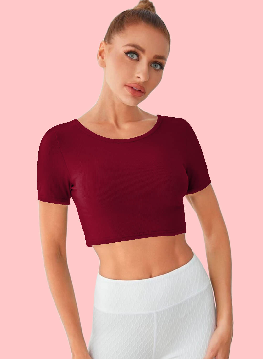     			Dream Beauty Fashion Women's Polyester Crop Top ( Maroon )