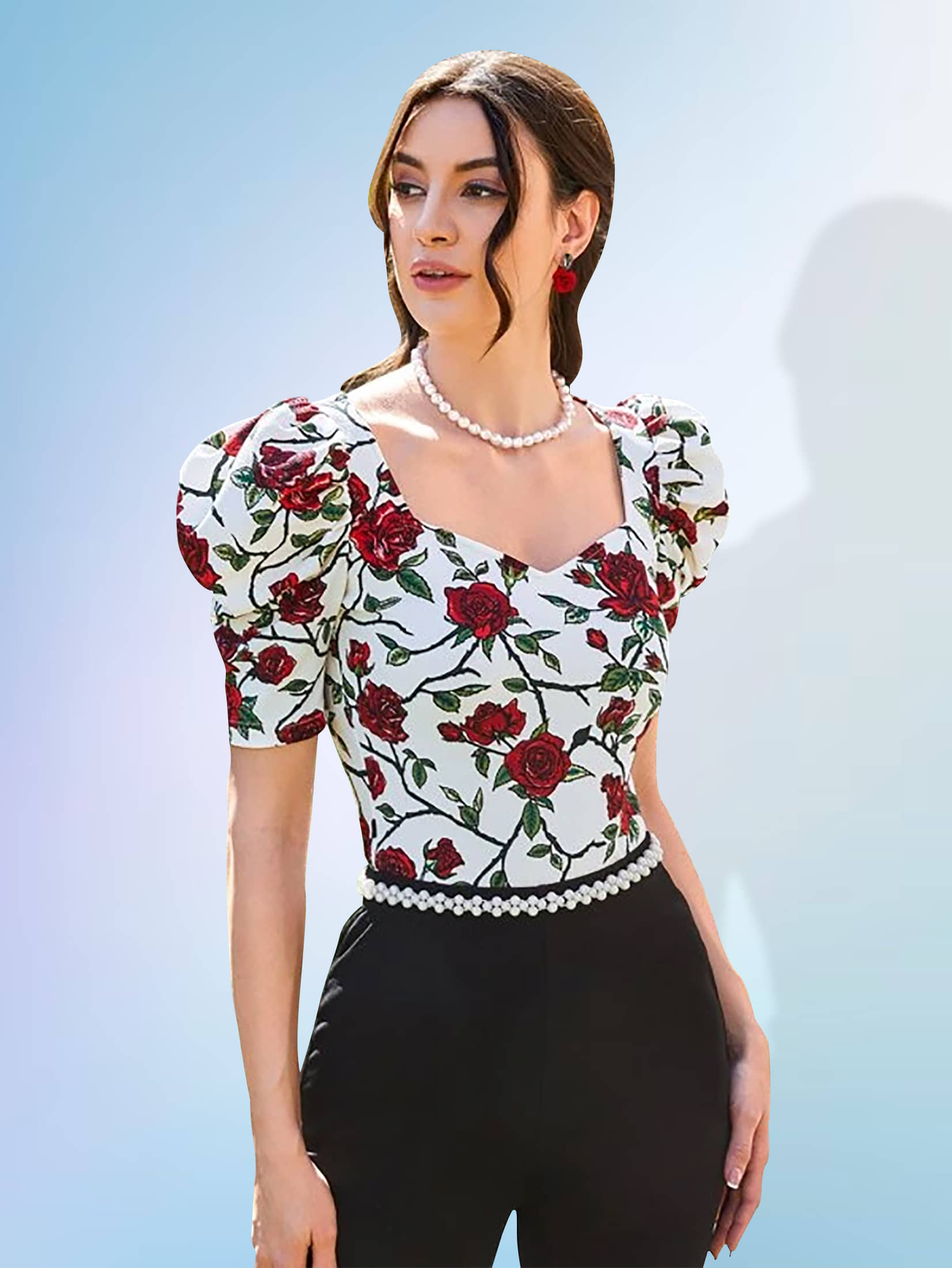 Dream Beauty Fashion Women's Polyester Regular Top ( Red )