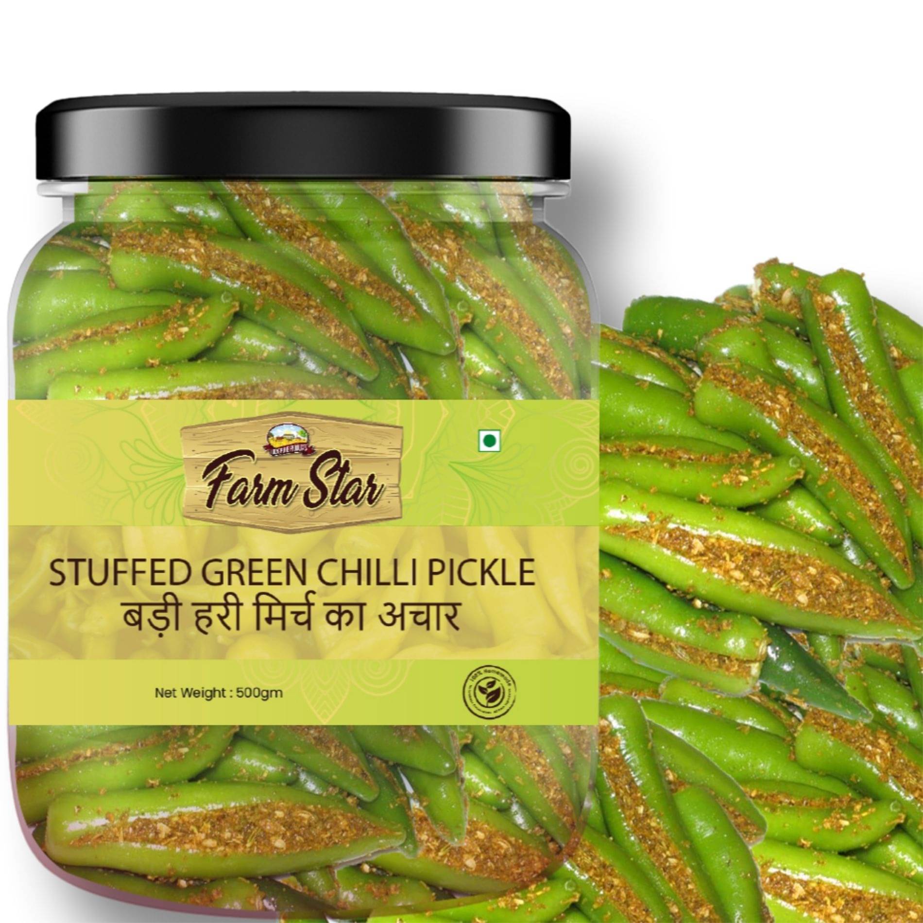 Farm Star (Badi Hari Mirch) Vegetable Pickle 500 g Farm Star (Badi Hari Mirch) Vegetable Pickle 500 g