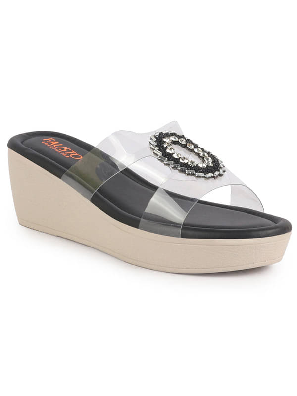     			Fausto Black Women's Slip On Heels