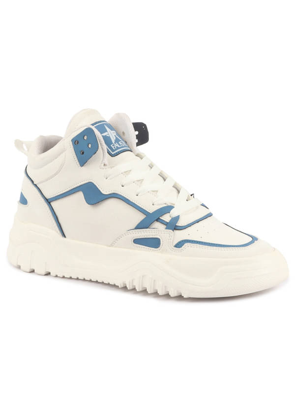     			Fausto Colorblocked High Top Lace Up Sneakers Blue Men's Sneakers