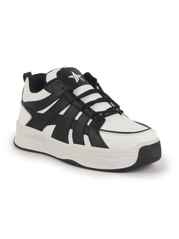     			Fausto Colorblocked Lace Up Sneakers White Men's Sneakers
