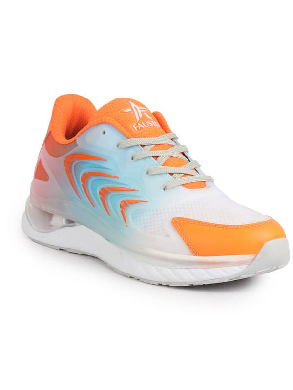    			Fausto Colorblocked Lace Up Sneakers Orange Men's Sneakers