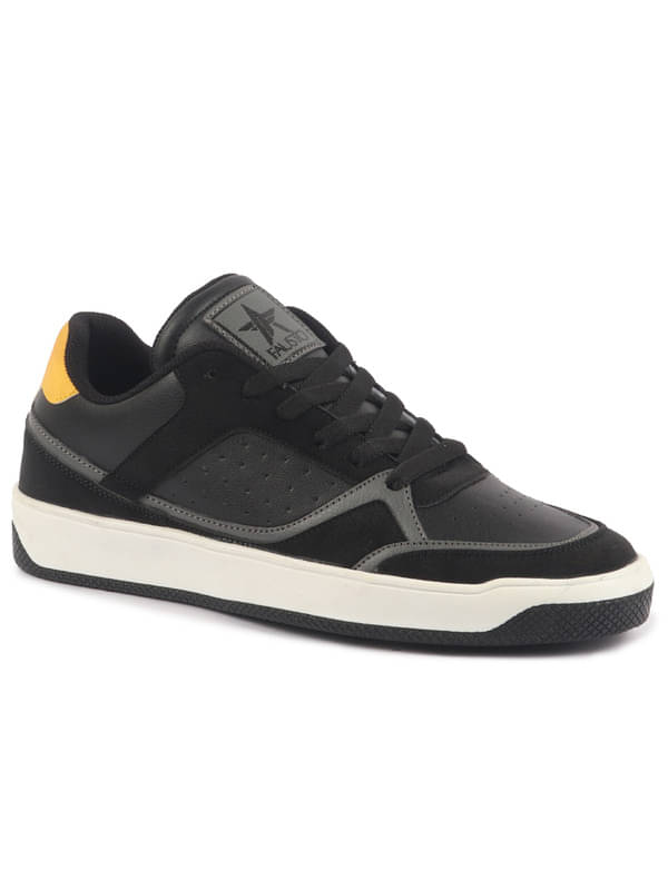     			Fausto Colorblocked Low Ankle Lace Up Sneakers Black Men's Sneakers