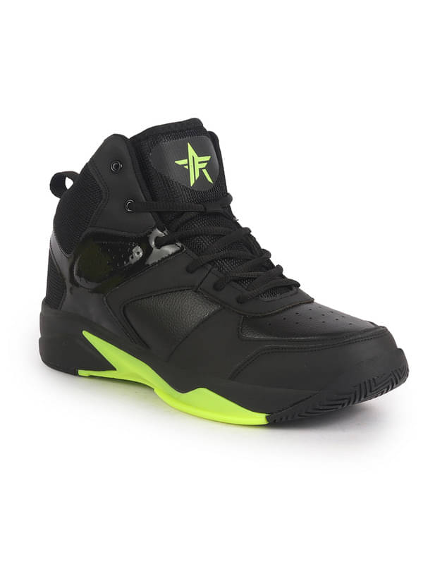     			Fausto High Top Colorblocked Classic Lace Up Sneakers Black Men's Sneakers