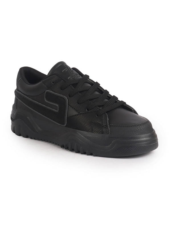     			Fausto Low Top Chunky Lace-Up Sneaker Shoes Black Men's Sneakers