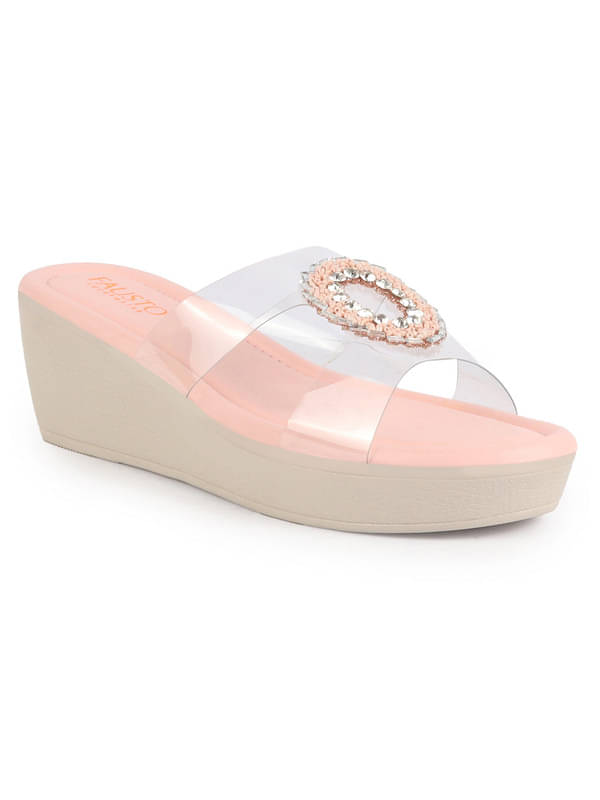     			Fausto Pink Women's Slip On Heels