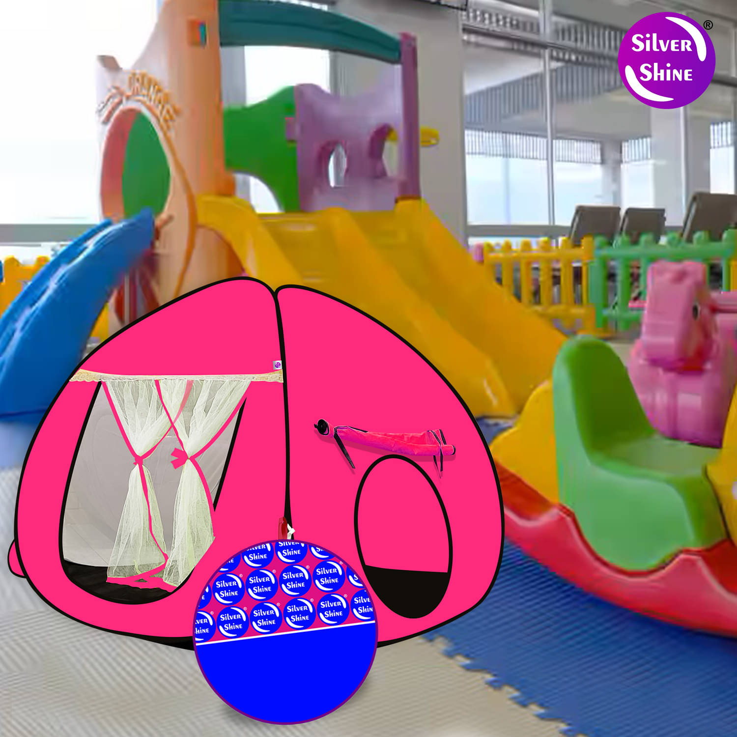     			Foldable delightful patterns Popup Kids Play Tent House for Multi Purpose