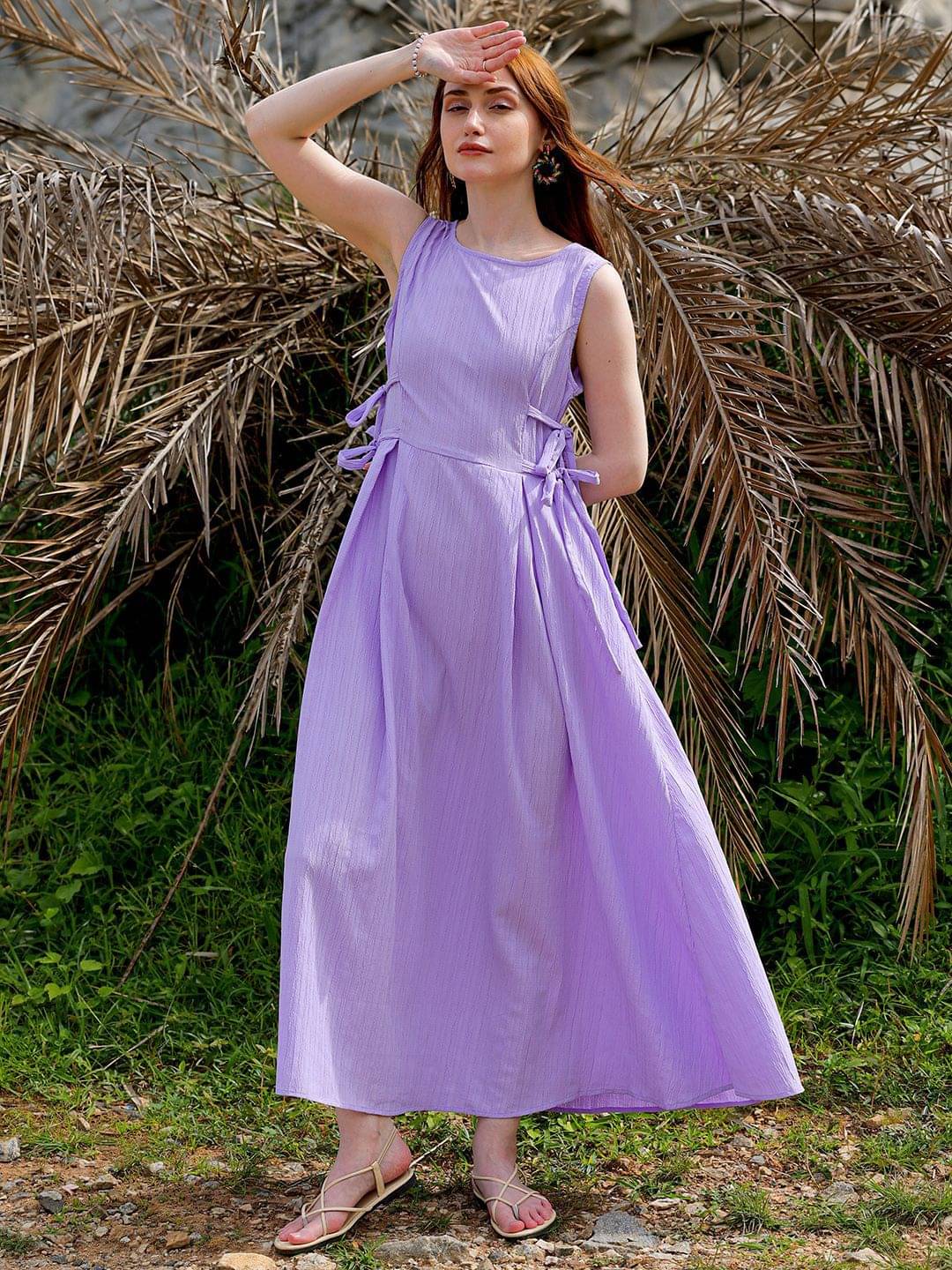 Freehand Women Elastane Solid Maxi ( Purple ) Freehand Women Elastane Solid Maxi ( Purple )