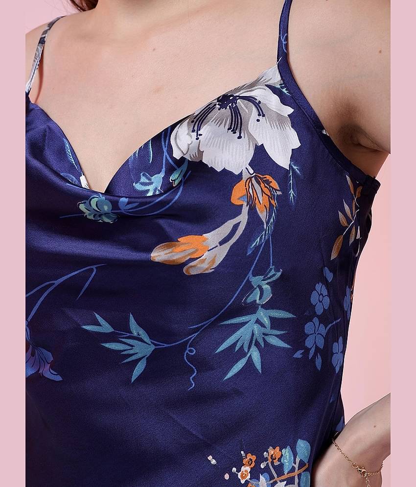 Freehand Women Polyester Printed Maxi ( Blue )