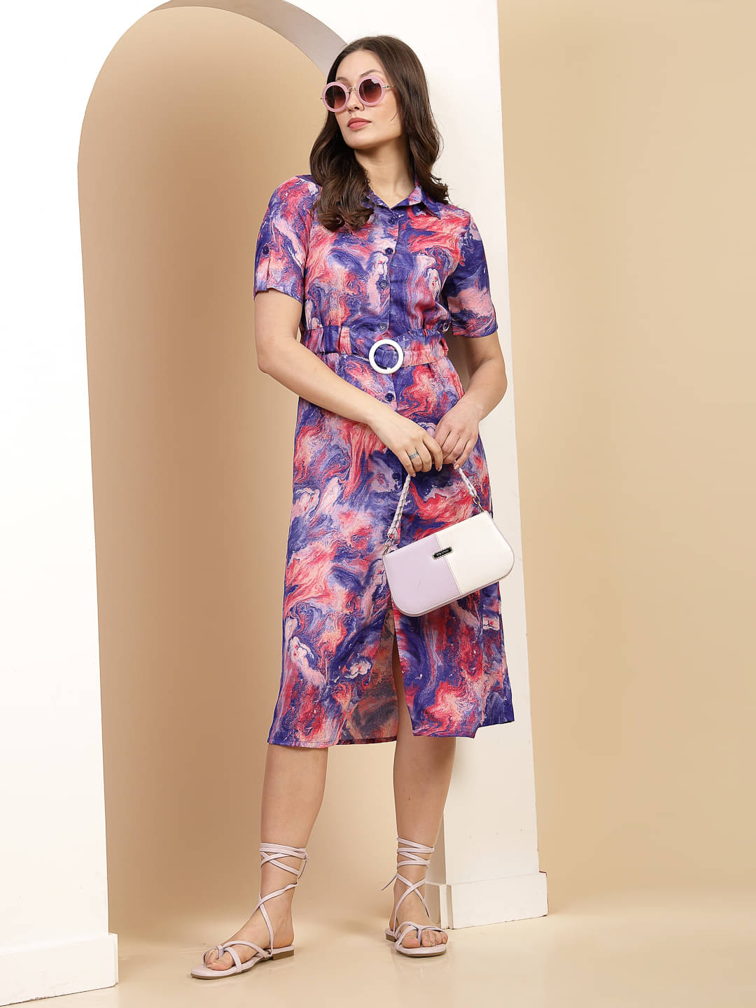 Freehand Women Polyester Solid Shift Dress ( Multicolor ) Freehand Women Polyester Solid Shift Dress ( Multicolor )