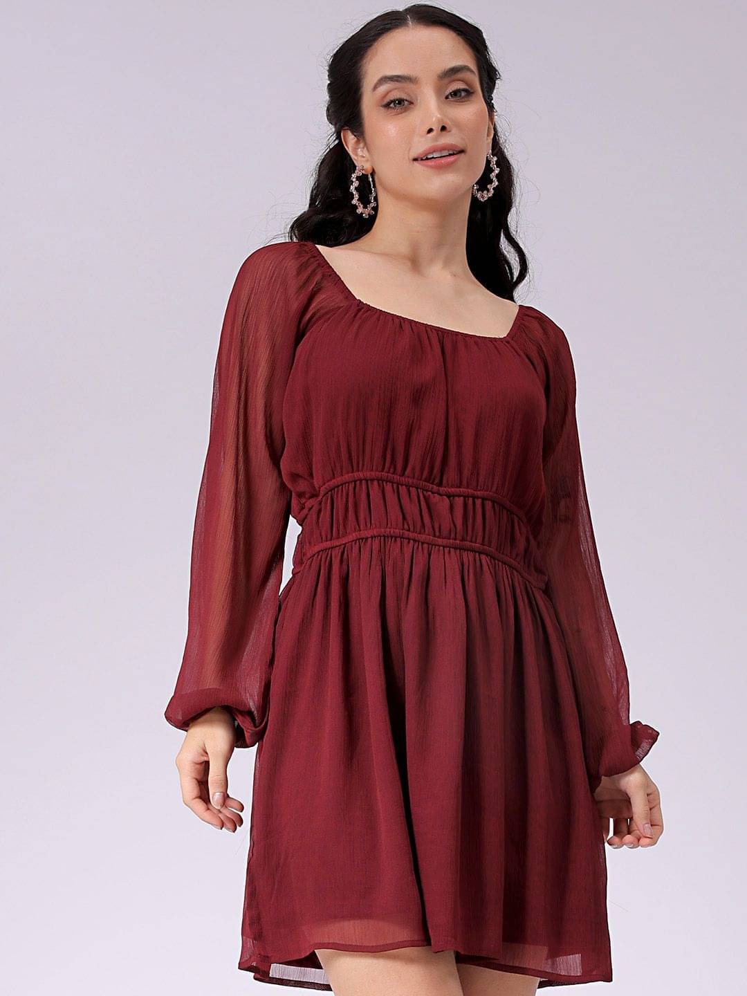 Freehand Women Polyester Solid Maxi ( Brown ) Freehand Women Polyester Solid Maxi ( Brown )