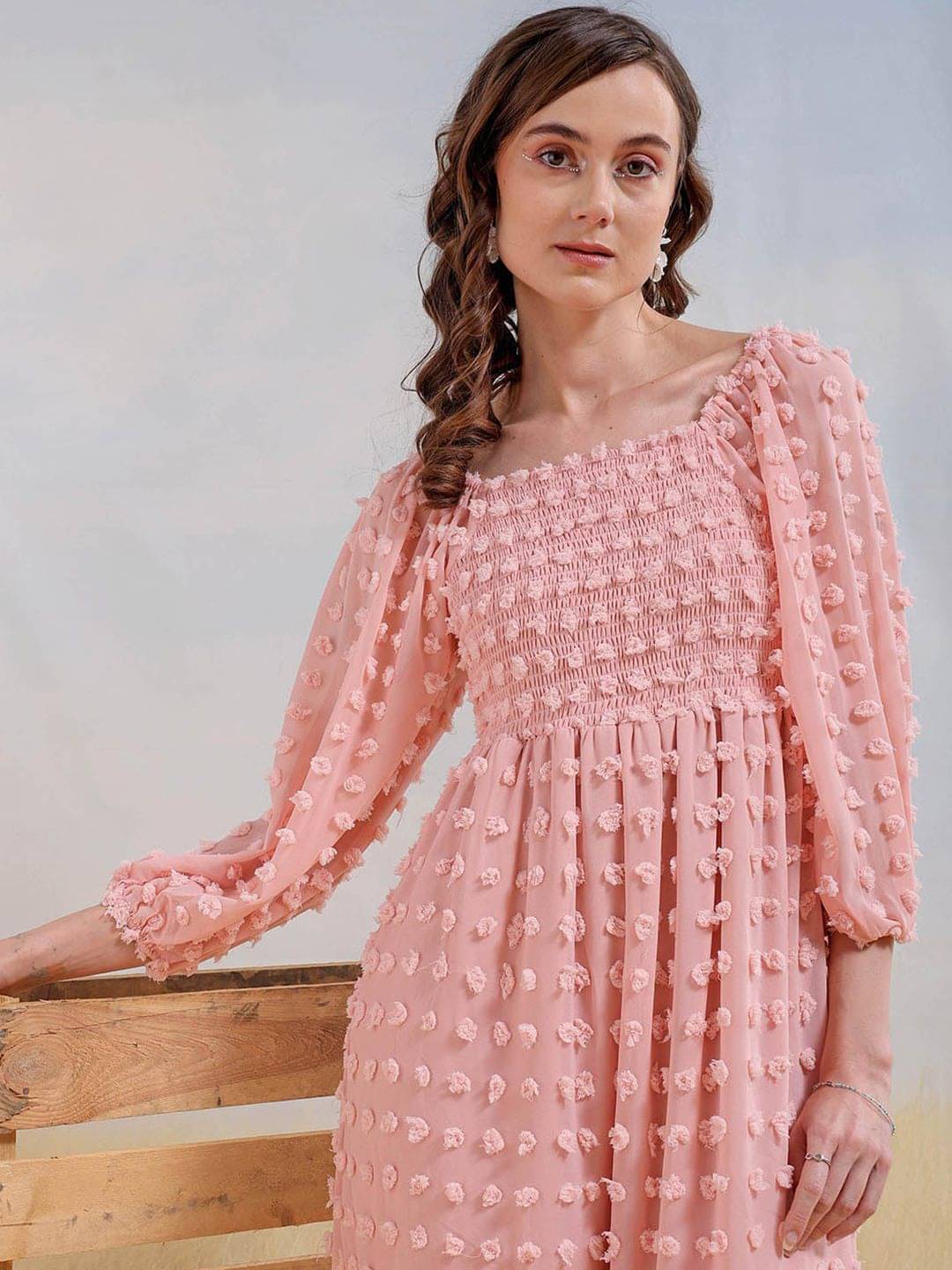 Freehand Women Polyester Solid Maxi ( Pink ) Freehand Women Polyester Solid Maxi ( Pink )