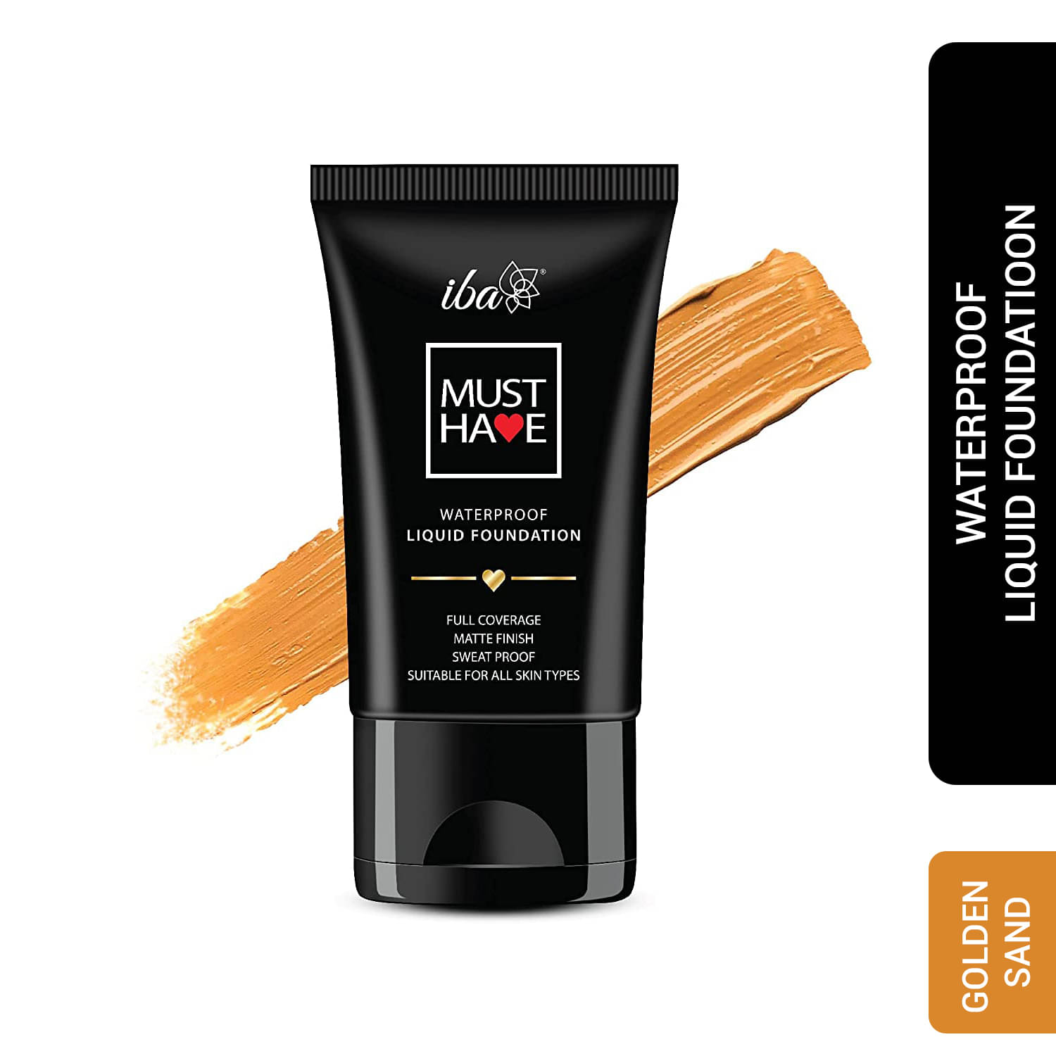     			Iba Must Have Waterproof Liquid Foundation Golden Sand, 30ml , Full Coverage, (Pack of 1)