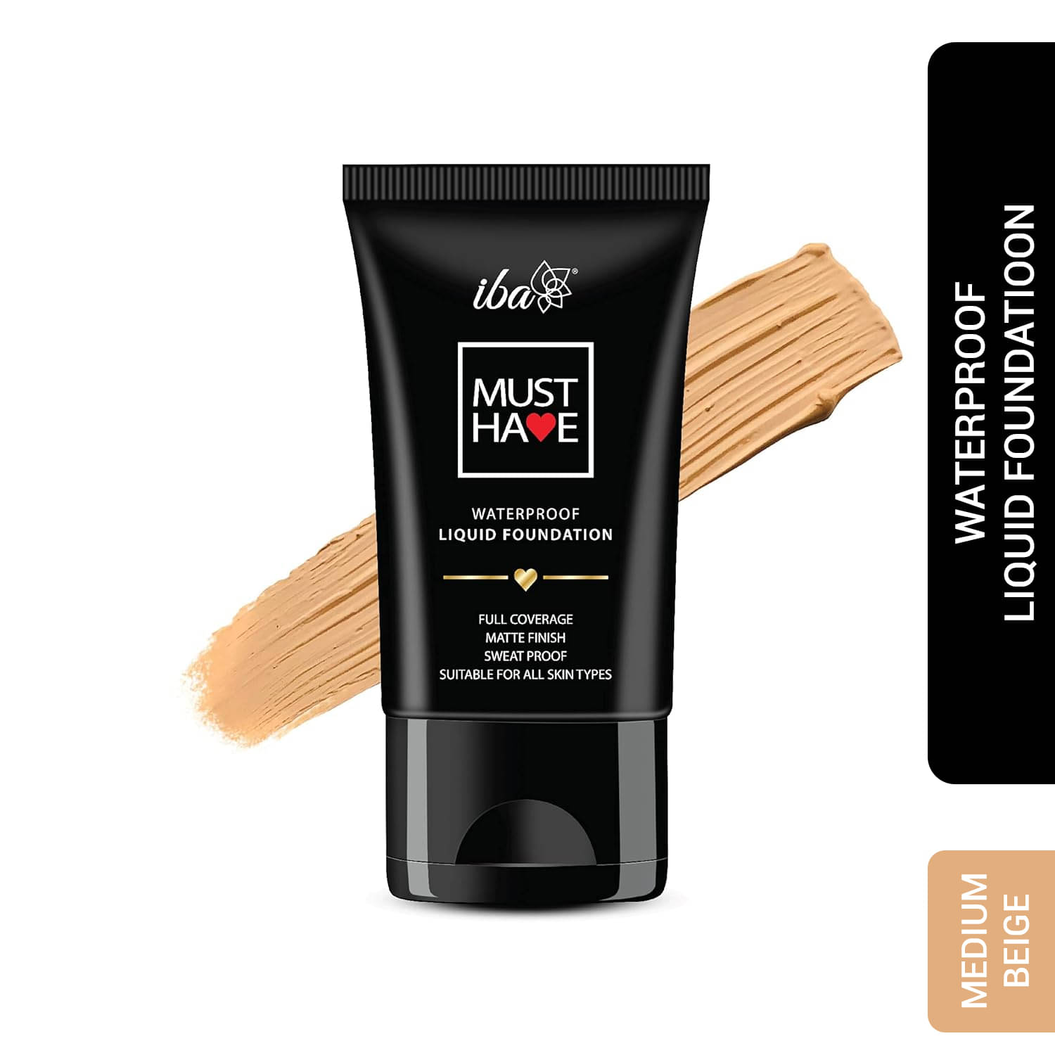     			Iba Must Have Waterproof Liquid Foundation Medium Beige, 30ml , Full Coverage, (Pack of 1)