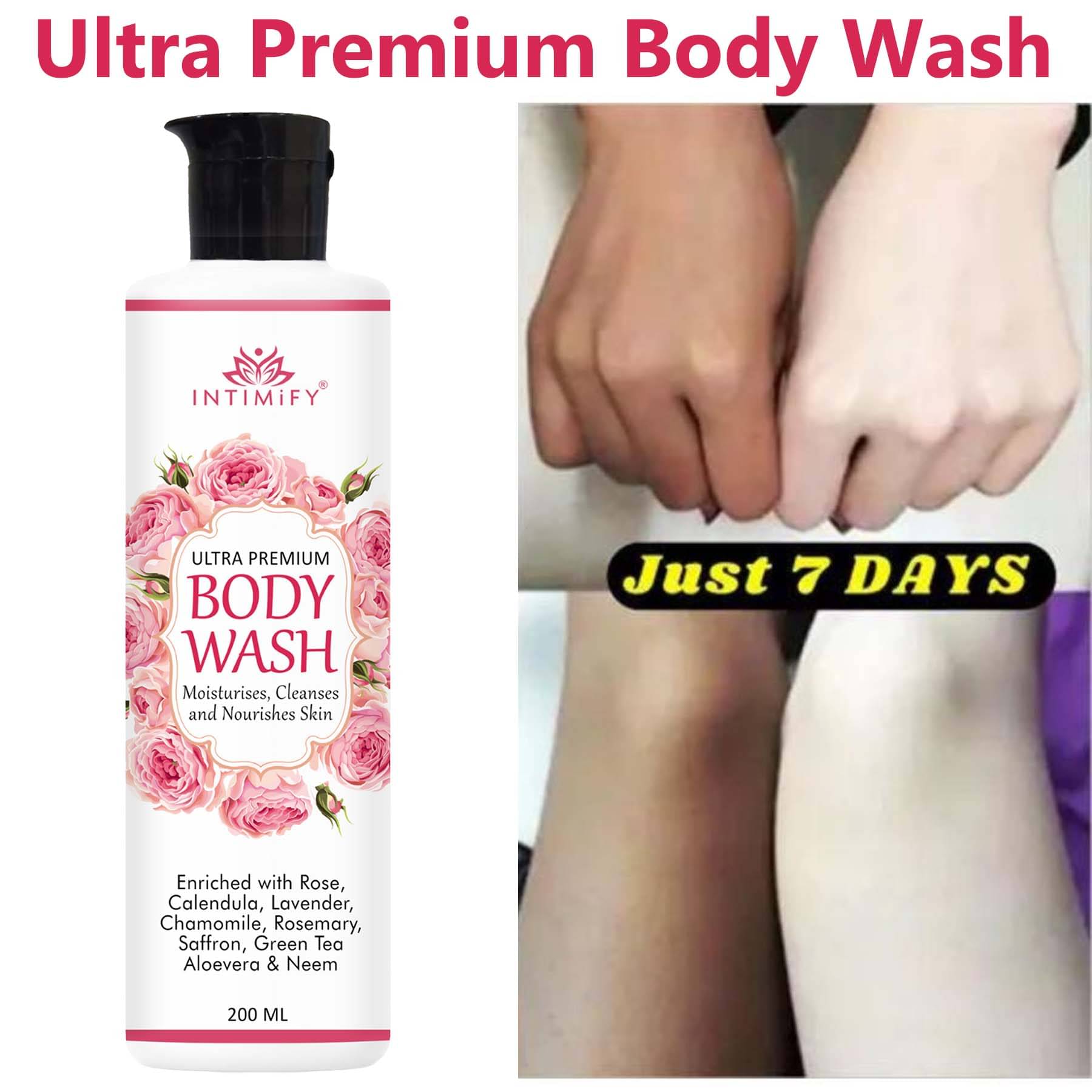    			Intimify Aloe Vera Exfoliating Floral Body Wash, Natural Whitening Body Wash (Pack of 1)