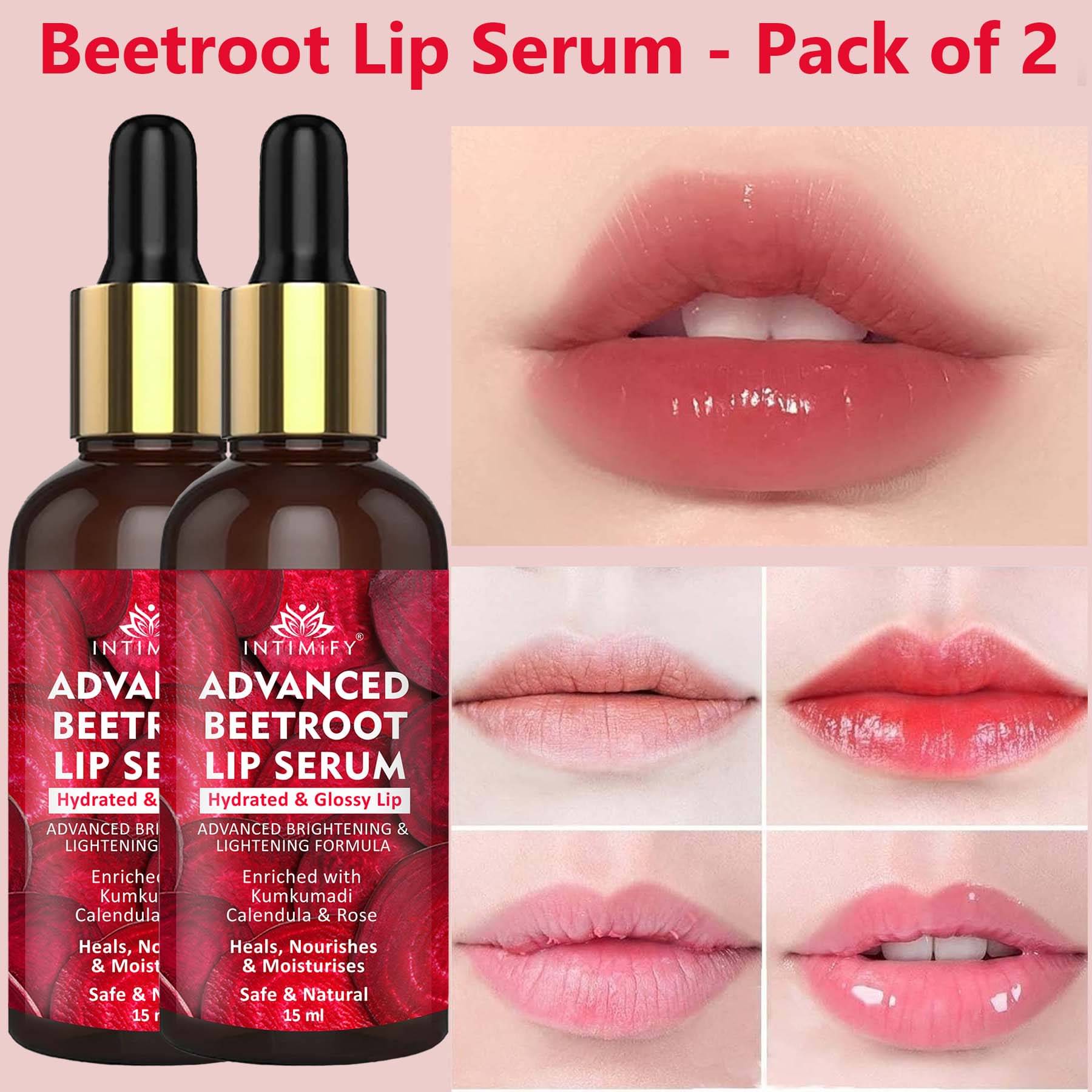     			Intimify Advanced Beetroot Lip Serum, For Glossy, Shiny & Soft Lips, Glossy Lip Balm (Pack of 2)