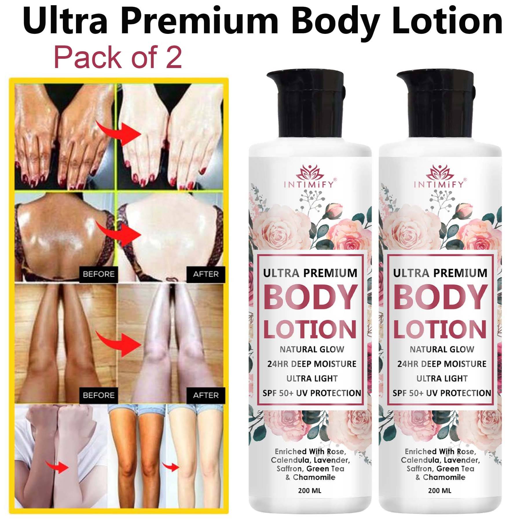     			Intimify Almonds Nourishing Body Lotion, Moisturizing Lotion For All Skin Type 200 ml (Pack of 2)